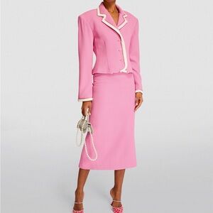 NWT Rowen rose pink wool dress midi skirt